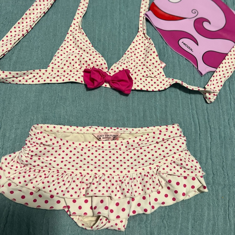 Juicy Couture Swim Suit with pink HiCool swim cap